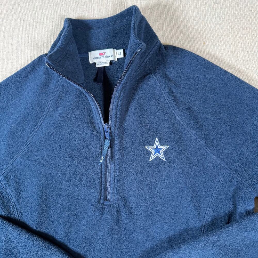 Vineyard Vines 1/4 Zip Fleece NFL Dallas Cowboys Womens Size XS Blue